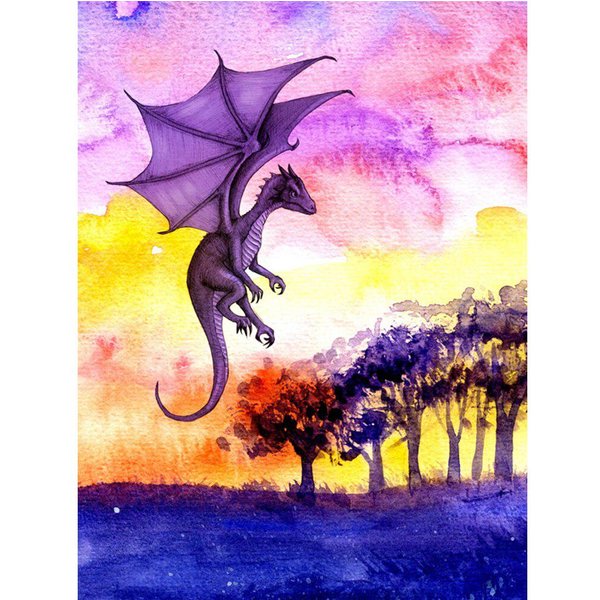 Pintura De Diamante DragóN Bordado De Diamantes Animal Cristal Mosaico Arte De Diamante Bordado Punto De Cruz 20X30CM-image