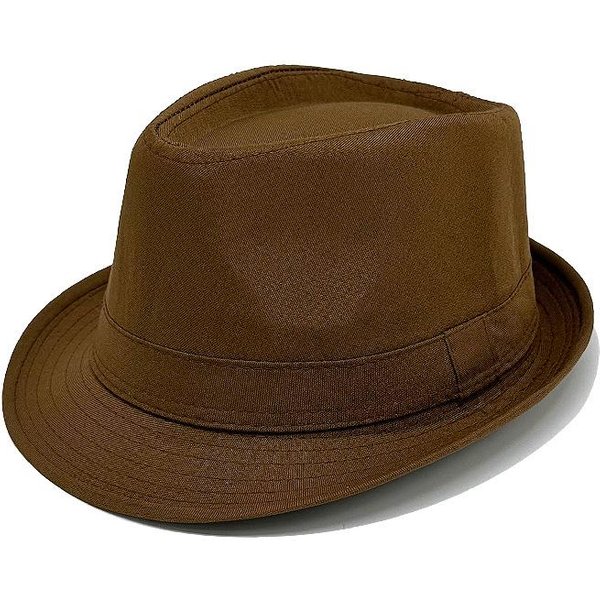 Sombrero De Jazz Topper De Color SóLido Panamá Sombrero Para El Sol Hombres Mujeres Pareja Pareja Sombrero Para El Sol BritáNico 56-58Cm Brown-image