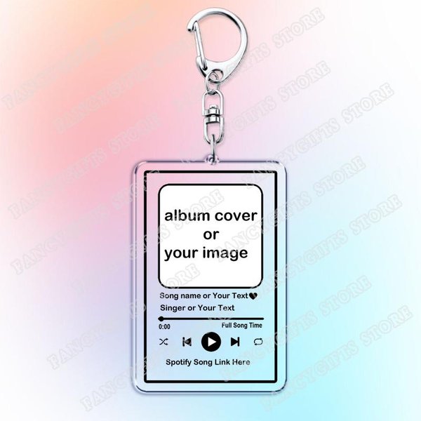 Llavero De MúSica Personalizado Llavero Con Foto De Portada De ÁLbum De Cantante Personalizado Regalos De San ValentíN CumpleañOs Amigos Novio Novia White-image
