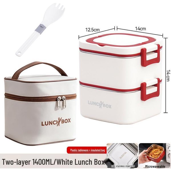 Izolowany Pojemnik Na Lunch Bento Ze Stali Nierdzewnej 316, Pojemnik Na PosiłKi Do MikrofalóWki Dla PracownikóW Biurowych-image