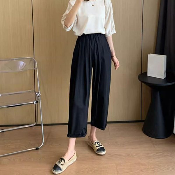 Pantalones Harem Tensi De Secado RáPido Para Mujer En Verano Sueltos Rectos Cortos Cintura Alta Casual CaíDa Adelgazantes Pierna Ancha XXL-image