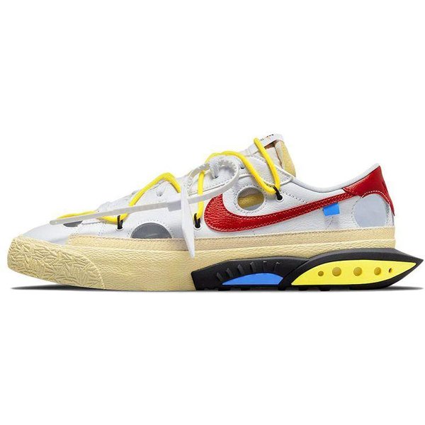 Buty Sportowe Unisex Off-White X Nike Blazer Low White University Red DH7863-100 37.5 Beige-image