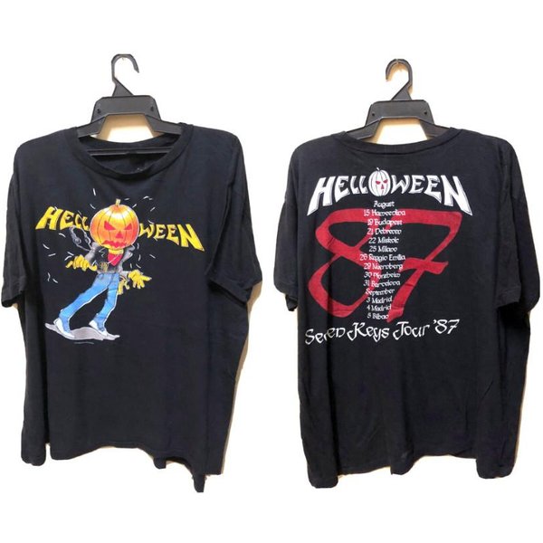 Camiseta DE Concierto Vintage 80S 1987 Helloween Rock Metal Tour S5XL Camiseta Unisex S-image