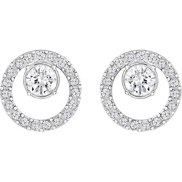 CíRculo De Creatividad Swarovski Pendientes De Creatividad Chapados En Rodio Pendientes Para Mujer Blancos 5201707 Box (Random Color) White-image