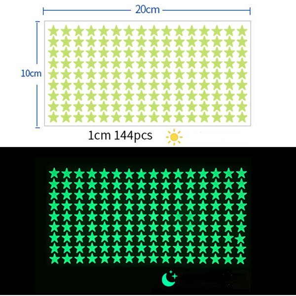 100 Piezas Pegatinas De Pared Luminosas Pegatinas Adhesivas De Estrellas Que Brillan En La Oscuridad Para Habitaciones De NiñOs BebéS Pegatinas Fluorescentes Coloridas-image