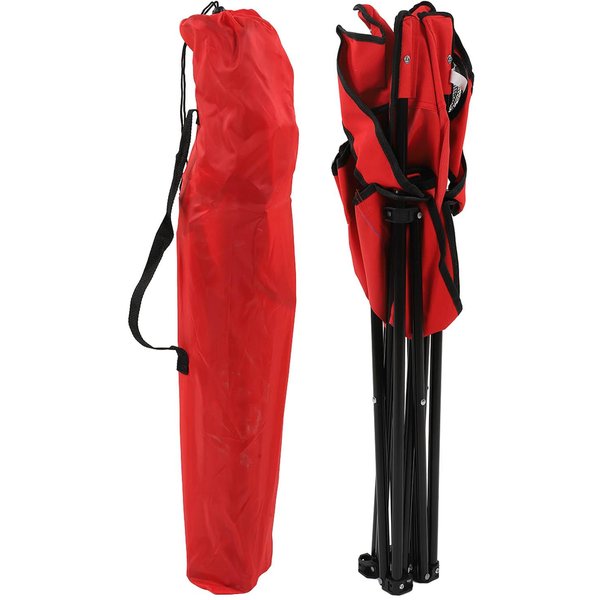 Silla Plegable Estructura De Acero Fuerte Tela Oxford Silla PortáTil De Camping Con Reposabrazos Portavasos Rojo-image