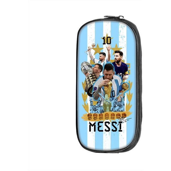 M-WzóR Messi Etui Na OłóWki Kosmetyczka Torba Na DłUgopisy Gwiazda PiłKi NożNej Uczeń DużA Pojemność Sportowe ArtykułY Szkolne Etui Na DłUgopisy Z Zamkiem BłYskawicznym-image