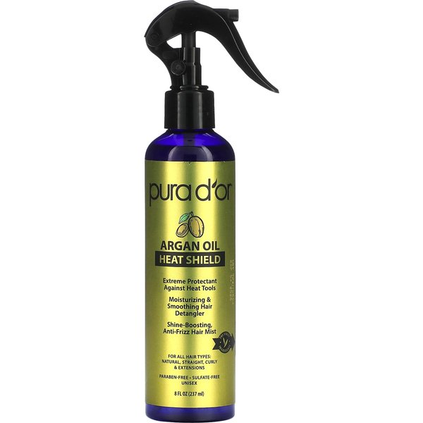 Pura D'or, Ochrona Termiczna, Olejek Arganowy, 8 Fl Oz (237 Ml) Black-image