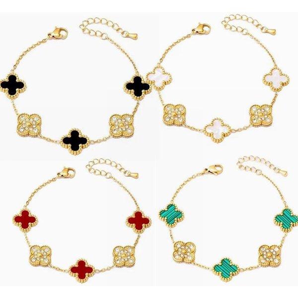 Pulsera De TréBol Acero De Titanio Chapado En Oro 18K Doble Cara Pulsera Beimu 18K Beige-image