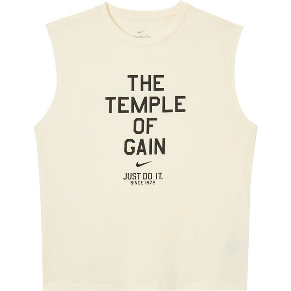 Camiseta Sin Mangas De Cuello Redondo Con Logo De Nike Para Hombre Tops Marfil Claro HJ3688-110 L Gray-image