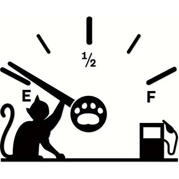 1 Unidad Adorable Pegatina De Vinilo Indicador De Combustible De Gato Y Perro - Impermeable, Resistente Al Sol, CalcomaníA Cubre ArañAzos Para Tapa De Tanque De Combustible, DecoracióN DIY 1Pc-image