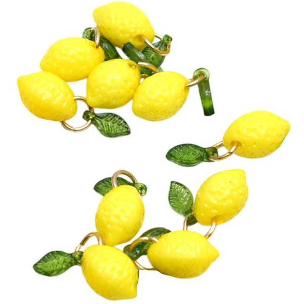 Urocze Akrylowe Owoce Cytryny Zawieszki DIY Mini Wisiorki Akcesoria Do RęCznie Robionej BiżUterii Bransoletki Naszyjnika KolczykóW żółTy-image