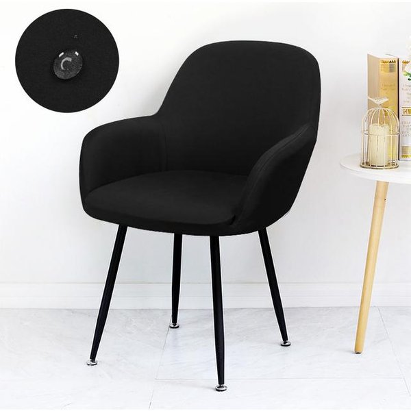 Funda Impermeable Para Silla Con Brazos Altos, Fundas EláSticas Para Sillas De Comedor, Fundas Lavables Para Sillones De Oficina, Fundas Para Sillas Para Cocina Y Hogar ONE Piece Negro-image