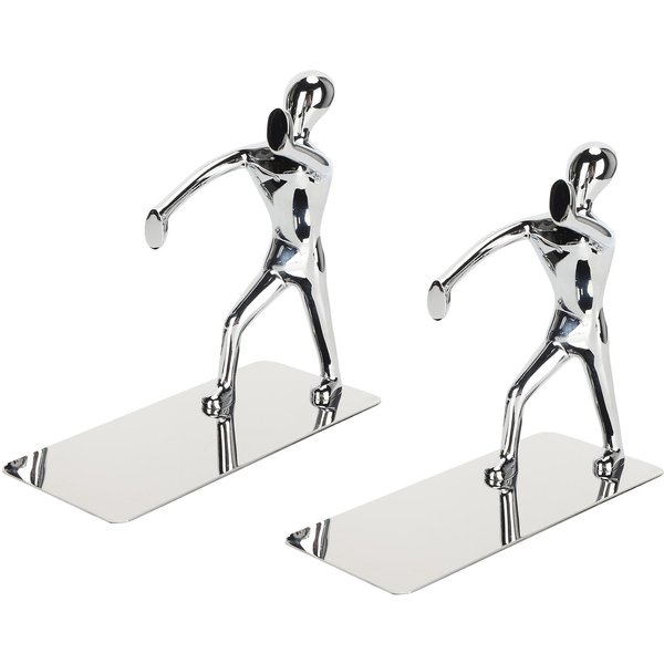 2 Piezas Sujeta Libros Decorativos Soporte Metal Forma Humana Dibujos Animados EstanteríAs Hogar Oficina-image