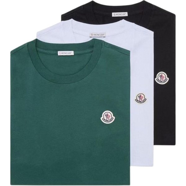 Moncler Koszulka Z Naszywką Z Logo, Z OkrąGłYm Dekoltem, Z KróTkim RęKawem, MęSkie, Topy L10918C00032829H83P0 XL-image