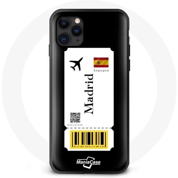Funda - Maniacase - Iphone 13 Pro Max - Silicona Negra - Flexible - Billete De AvióN Negro-image