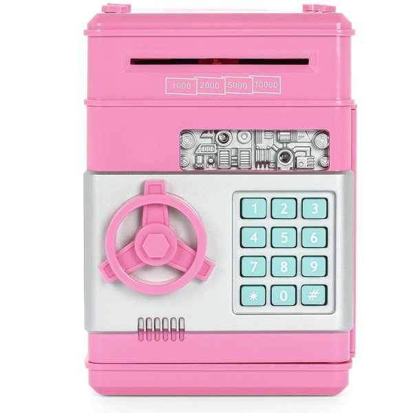 Caja De Dinero Con ContraseñA, Hucha ElectróNica, Cajero AutomáTico, Caja De Ahorro De Monedas, Cajero AutomáTico, Caja Fuerte, DepóSito AutomáTico De Billetes, Regalo De Navidad Azul-image
