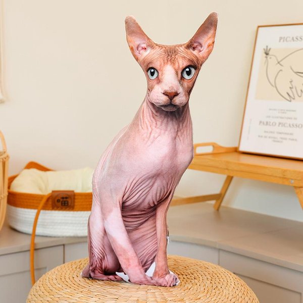 Pluszowa Realistyczna Lalka Kota 3D MięKka KreskóWkowa Symulacja Kota Szmaciana Lalka Pluszak Poduszka Wypchana Kawaii Pluszowe ZwierzęTa Zabawka Poduszka-image