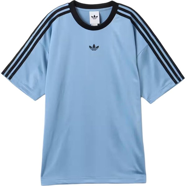 Camiseta De Manga Corta Holgada A Rayas Jacquard Adicolor Originals De Adidas Para Hombre Tops Gris-Azul Negro JW5879 L Gray-image