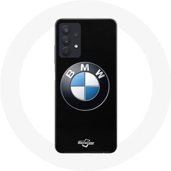 Coque Pour Samsung Galaxy A32 5G BMW Logo Fond Noir-image
