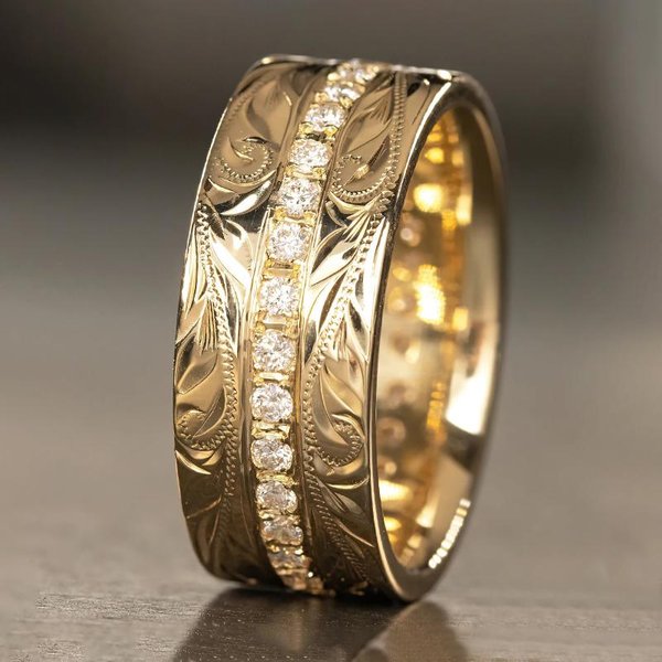 Huitan Anillos De Dedo Para Mujer De Nuevo DiseñO Con PatróN Grabado De CZ Blanco/Azul Anillos Femeninos ÚNicos JoyeríA Para DeclaracióN Para Fiesta De Boda 10-image