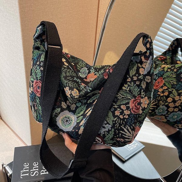 DużA Pojemność Torba Kwiatowa Dla Kobiet Nowa Modna I Stylowa Torba Typu Crossbody Dla Kobiet Ins Niche Uniwersalna Torba Na Jedno Ramię Typu PieróG-image