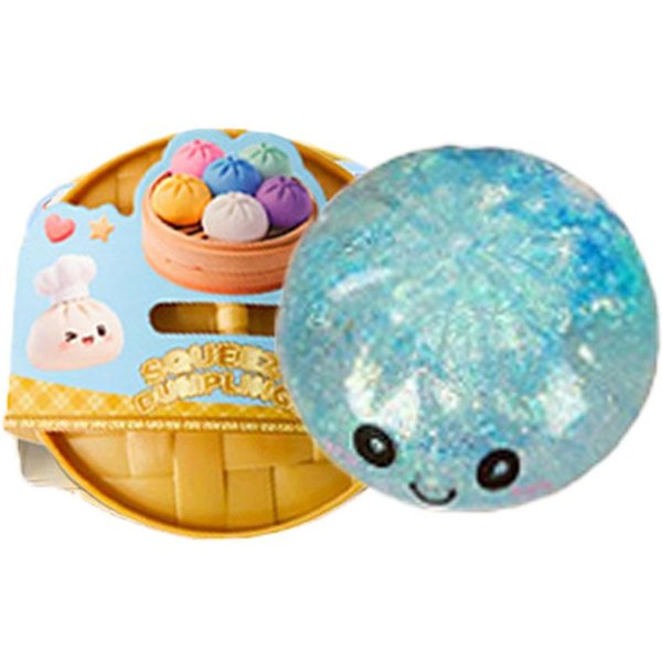 Gigantyczna Zabawka Squishy BułKa PierożEk, Powoli PodnosząCa Się Brokatowa Kulka Antystresowa PierożEk, Zabawka Antystresowa Fidget Do Domu, Biura, PodróżY Blue-image