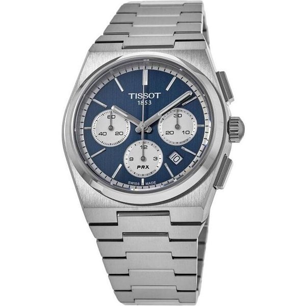 Reloj CronóGrafo AutomáTico Tissot PRX T-Classic Con Esfera Azul T137.427.11.041.00 100M Para Hombre-image