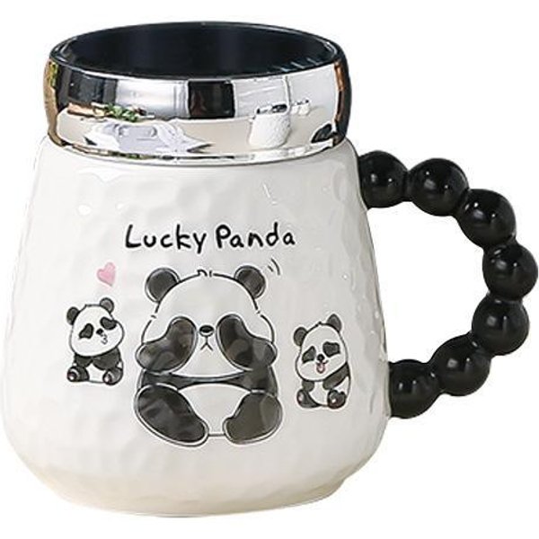 Uroczy Ceramiczny Kubek Panda O Wysokiej WartośCi, PamiąTka Dla Pary, Kubek Na Wodę, Kubek Do Kawy, Prezent 430ML White-image