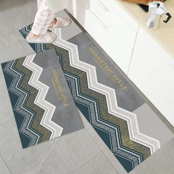 Mata Kuchenna Sypialnia Salon DłUgi Pasek Dywanik Wycieraczka WejśCiowa WystróJ Przedpokoju Domowego Dywan Na PodłOgę łAzienka Mata AntypośLizgowa 40Cmx60Cm 1Pc Gray-image