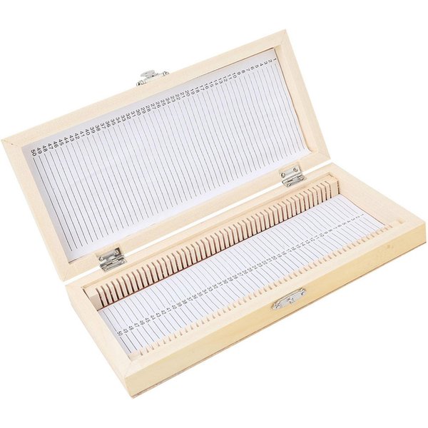 50 PCS BiologíA Vidrio Preparado Portaobjetos De Microscopio EspecíMenes Caja Estuche De Almacenamiento De Portaobjetos De Madera-image