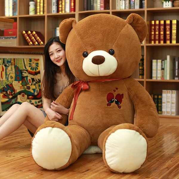 Juguete De Peluche De Oso Grande De 60-100 Cm Oso Gigante Adorable MuñEcos De Animales Rellenos Suaves Juguete Regalo De CumpleañOs Para Novia Amante 60Cm-image
