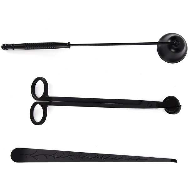 Juego De 3 Accesorios Para Velas Cortador De Mecha De Vela Apagavelas Extintor Cucharilla Para Mecha Regalo-image