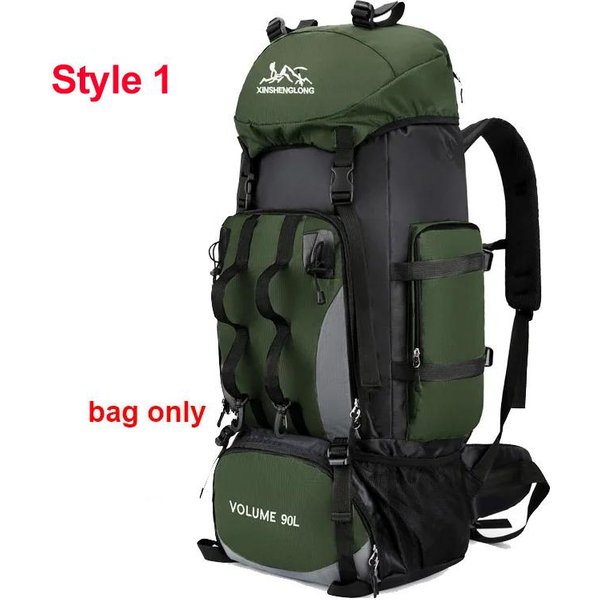 Mochila Impermeable De 90 L Para Senderismo, Acampada, Mochila De Trekking, Mochila De Gran Capacidad Para Viajes, Deportes Al Aire Libre, Equipo De Acampada Para Hombres-image