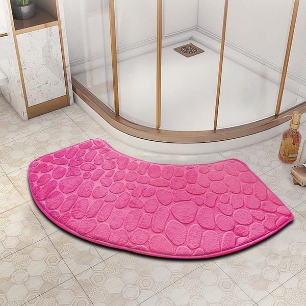 WygięTa Mata ŁAzienkowa Pogrubiona Mata AbsorbująCa Do Kabiny Prysznicowej Mata Pod Drzwi Toaleta ŁAzienka Mata AntypośLizgowa Odporna Na Zabrudzenia Mata WejśCiowa 40*100Cm-image