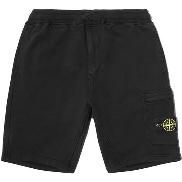 Stone Island Logo CláSico Color SóLido Deportivos Casuales Pantalones Cortos Primavera Verano Pantalones Cortos Hombre Negro 721564651-V0029 L Gray-image