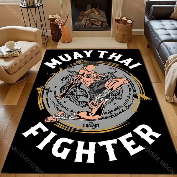 Konkurencyjna Walka Muay Thai Nadruk Dywan Do Sypialni Salonu Nocnego Kanapy Mata PodłOgowa Nowoczesny WystróJ Domu Dywanik 50X80Cm (20X31In)-image