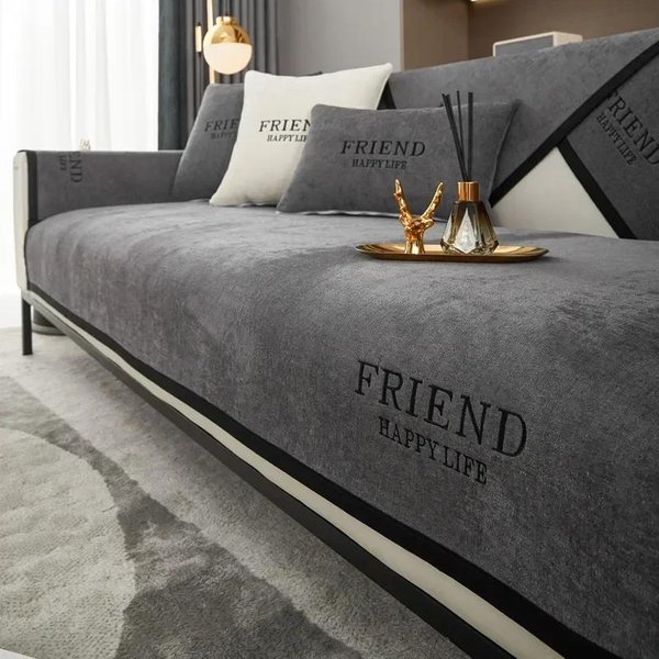 CojíN De Sofá De Lujo Para Sala De Estar, Chenilla Antideslizante, Toalla, Funda De Sofá, Toalla De Esquina, Almohadilla De Asiento, Fundas De ProteccióN Para El Hogar 1Pc 45X45 Pillowcase-image