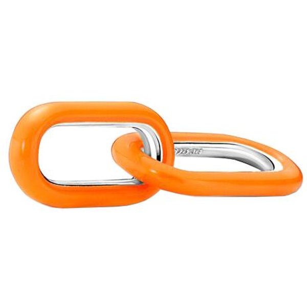 Mini Charm Plata De Ley S925 Colgante De Doble EslabóN Compatible Con Pulsera Original Mujer JoyeríA DIY Orange-image