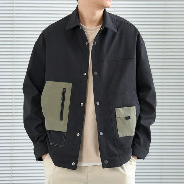 Chaqueta De Uniforme De BéIsbol Para Hombre, Chaqueta Corta De Estilo Coreano Nueva De Primavera Y OtoñO, Chaqueta De Piloto De Moda Para Hombre M Black-image