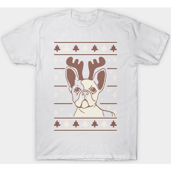 Camiseta Mujer Perro NavideñO Feo DiseñO Harajuku Estampado Kawaii Camiseta Verano Manga Corta Camiseta Top Femenina 4XL Blanco-image