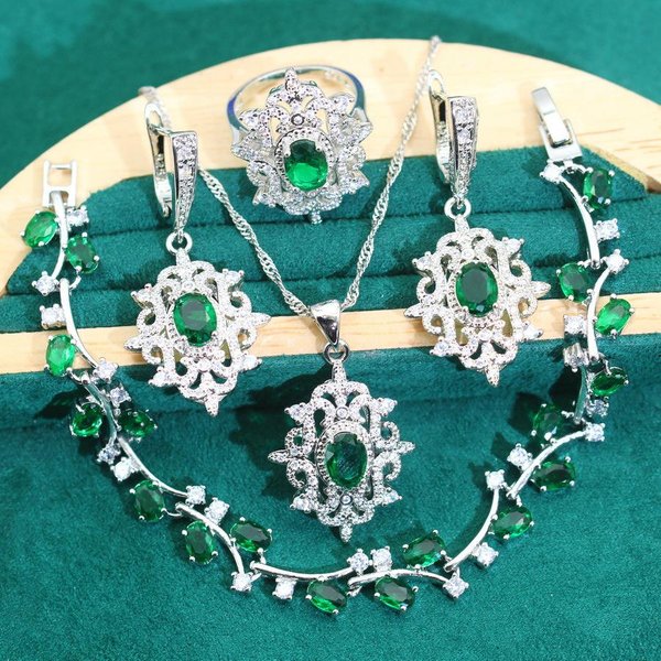 2024 Nuevo Conjunto De JoyeríA Completo De Diamantes Para Mujer Accesorios RomáNticos Para Mujer Moda Lujo De Alta Gama 10 Yards Gray-image