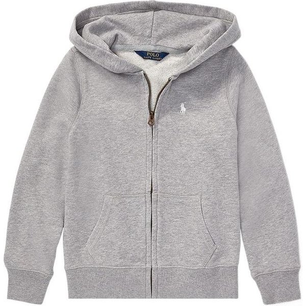 Polo Ralph Lauren Ss22 Sudadera Con Capucha Con Cremallera Bordada Con Logo Color SóLido NiñOs Sudaderas Gris CWPOKNIG6810264-D86 M Gray-image