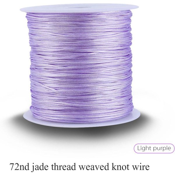 100M X 0.8Mm CordóN De Nudo Chino De Nailon Cola De Rata Macramé Hilo Cuerda Morado Claro-image