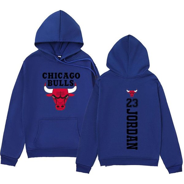 Jesień Zima MęSka Bluza Z Kapturem Z Nadrukiem KoszykóWki Bulls Modna Prosta LuźNa Casualowa Sportowa Bluza Z Kapturem XL-image