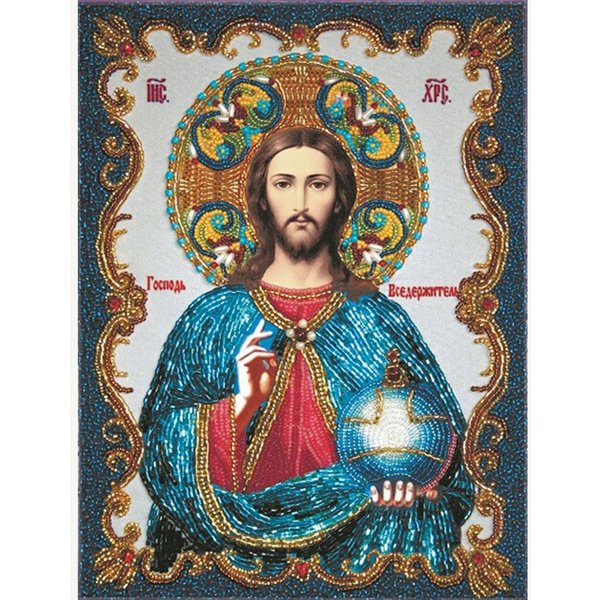 5D DIY PełNy OkrąGłY Diament Malarstwo Jezus Chrystus Haft Cross Stitch Rhinestone 20X30CM Brown-image