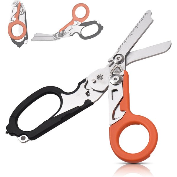 Tijeras Para Traumatismos, Alicates Multifuncionales, Herramientas Para Acampar Al Aire Libre, Tijeras De Emergencia, Regla, Cortador De Banda-image