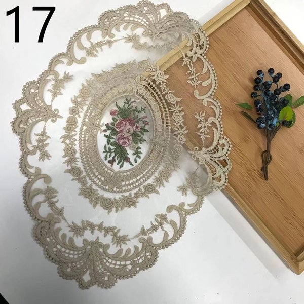 Mantel Individual De Encaje Vintage Bordado, Mantel Decorativo Para Comedor, Fiesta, Boda, Posavasos De Café Antiguos. 30X43Cm&1Pc-image