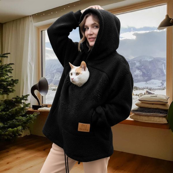 Unisex Outdoor Torba Bluza Z Kapturem Bluza Na Zamek Bluzy Z Kapturem Dla ZwierząT Puszysta Bluza Z Kapturem Na Zamek Xxxl White-image