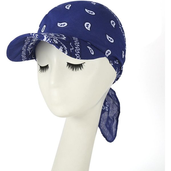 Czapki Z Daszkiem I Szerokim Rondem Chusta Na GłOwę Lekka Chusta Typu Bandana Czapka Daszek Turban Kobiety Outdoor Niebieski-image